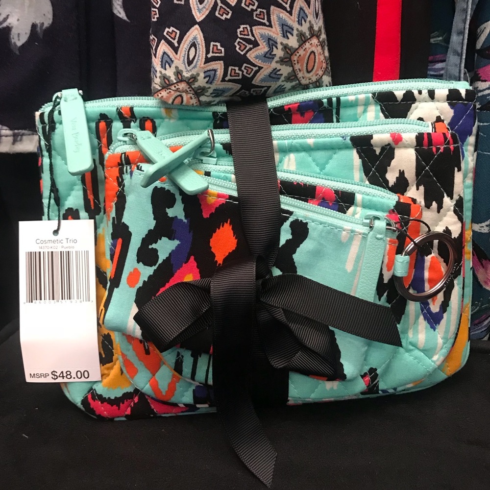 Vera Bradley Cosmetic Bag 4pc Set Pueblo